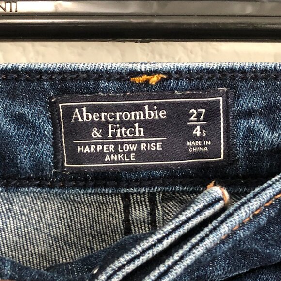 Abercrombie & Fitch Harper Low Rise Ankle Embroidered Jeans Women's 27 4s Artsy - Picture 8 of 12